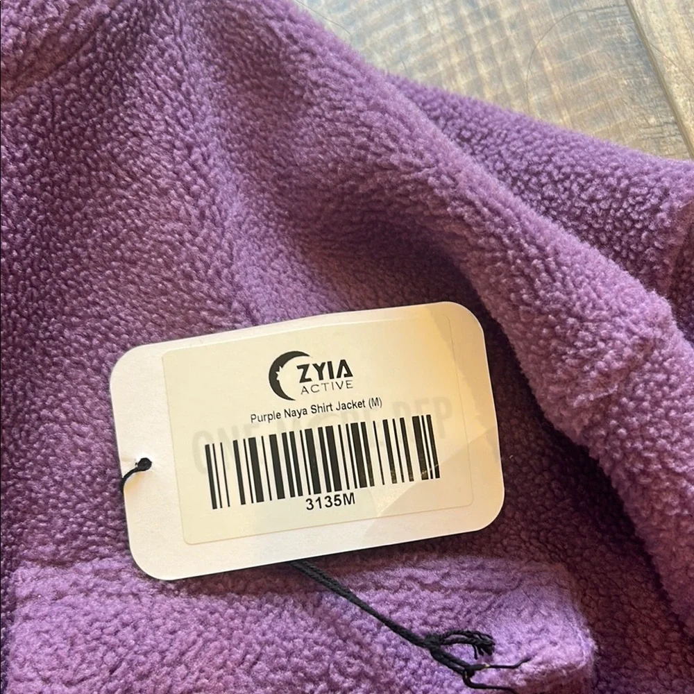 ZYIA Purple Fleece Button-Up Jacket - Picture 3 of 3